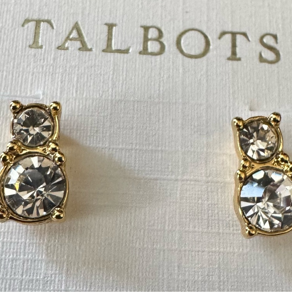Talbots Faux Gold Cat Stud Earrings